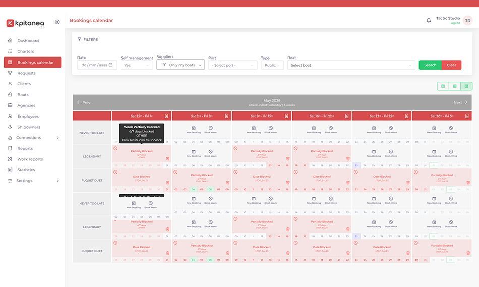 Kpitanea: Yacht rental management software